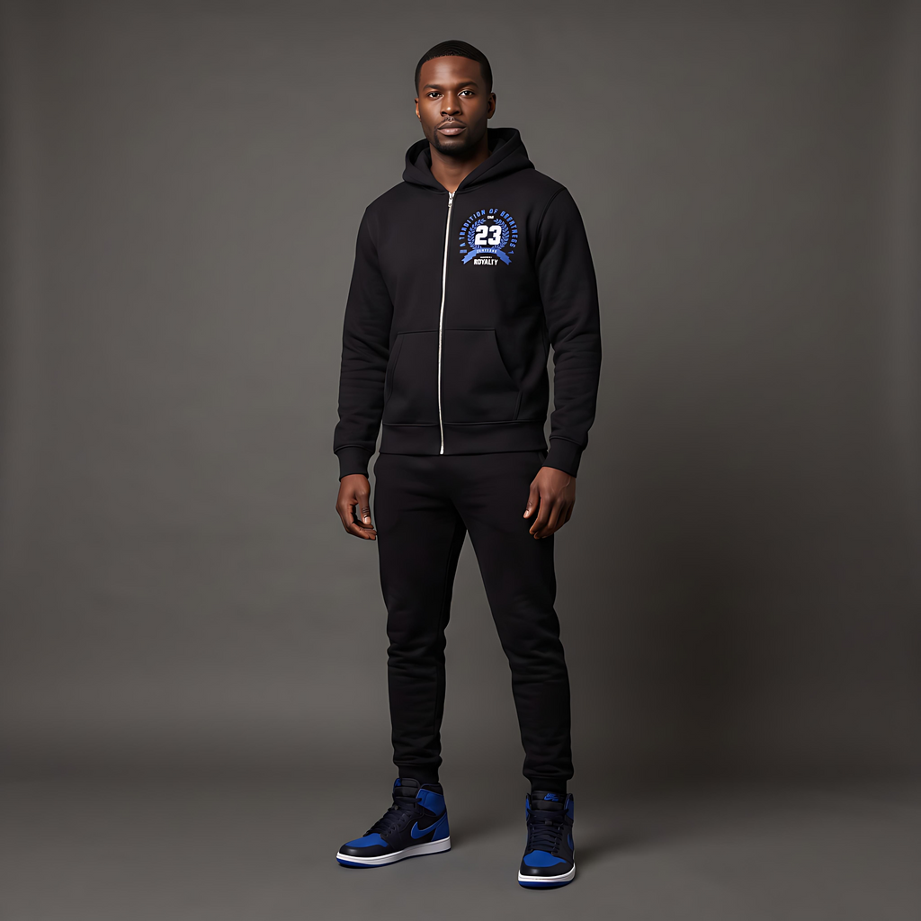 Sneaker Royalty Fleece Full Zip Hoodie Matching Air Jordan 1 High OG Royal