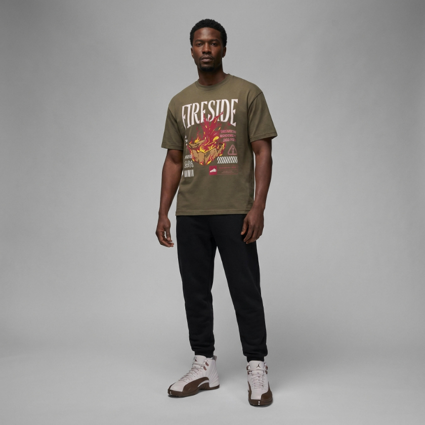 Warning Heavyweight T-Shirt Matching Air Jordan 12 Fireside