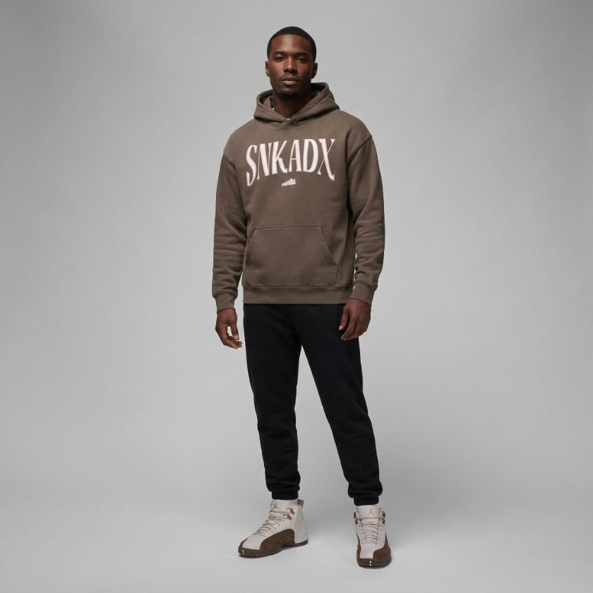 Warning Oversize Fleeced Hoodie Warning Air Jordan 12 Fireside