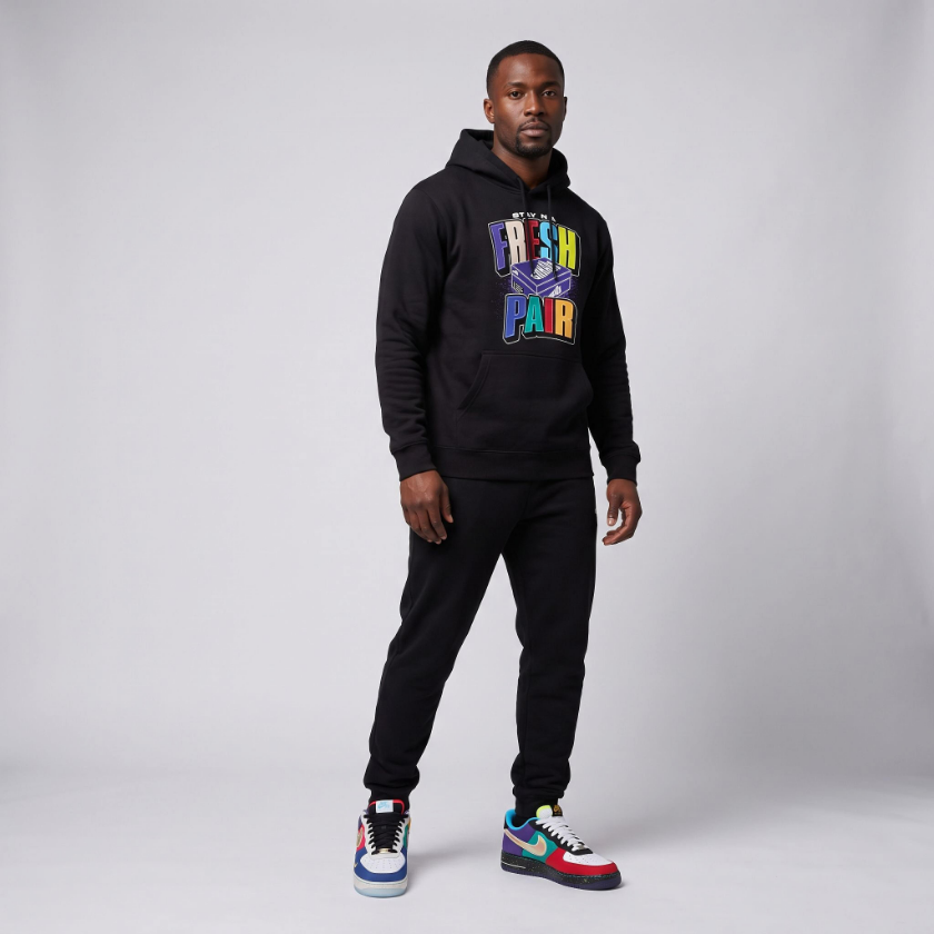 Fresh Pair Heavyweight Hoodie Matching Air Force 1 Low What The LA