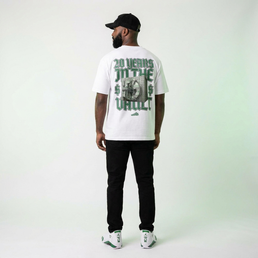Money Vault Tee Matching Air Jordan 14 Forest Green