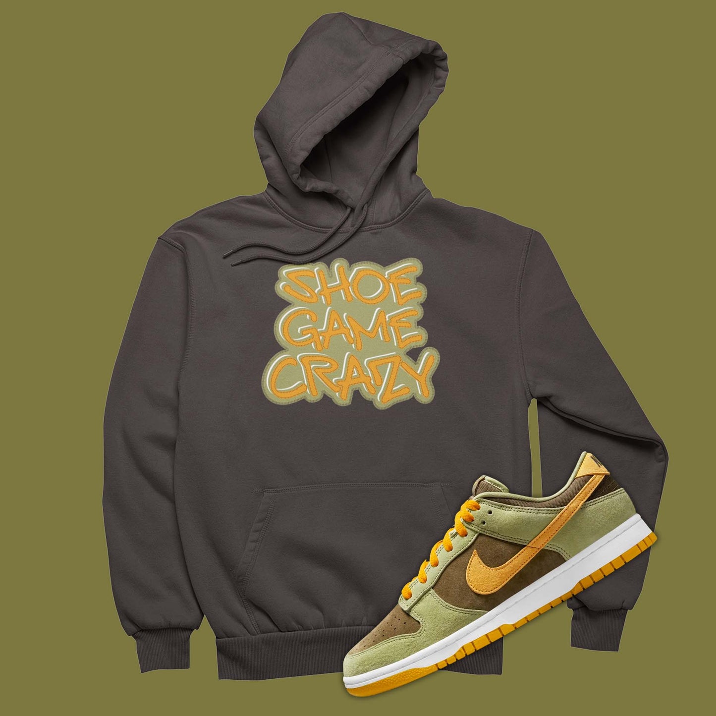 This sneaker match hoodie is the perfect sweatshirt to match your Nike Dunk Low Dusty Olive