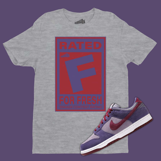 Rated F For Fresh T-Shirt Matching Dunk Low Plum