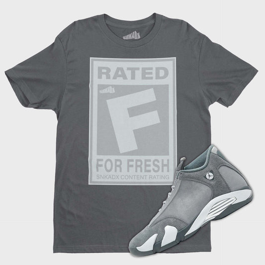 Rated F T-Shirt Matching Air Jordan 14 Flint Grey