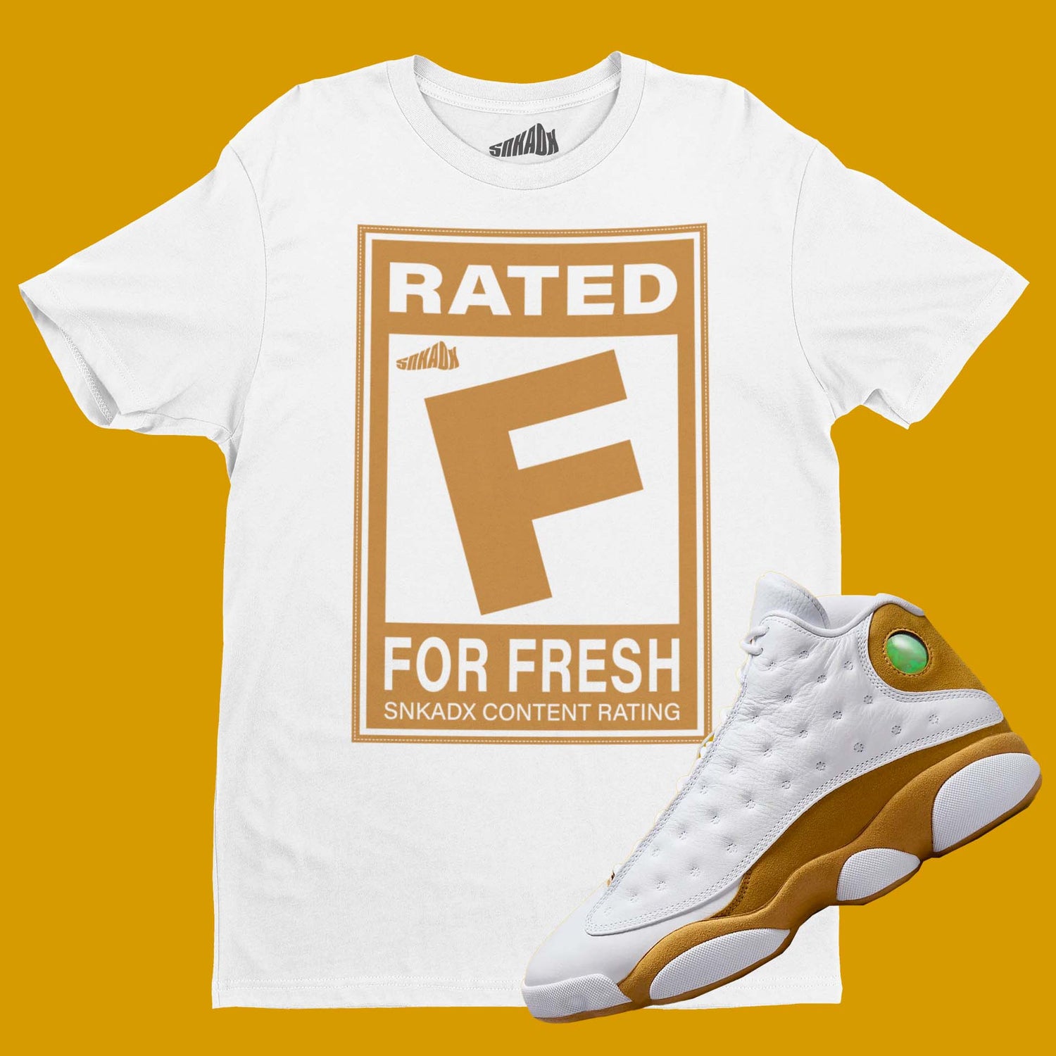 Rated F For Fresh T-Shirt Matching Air Jordan 13 Wheat
