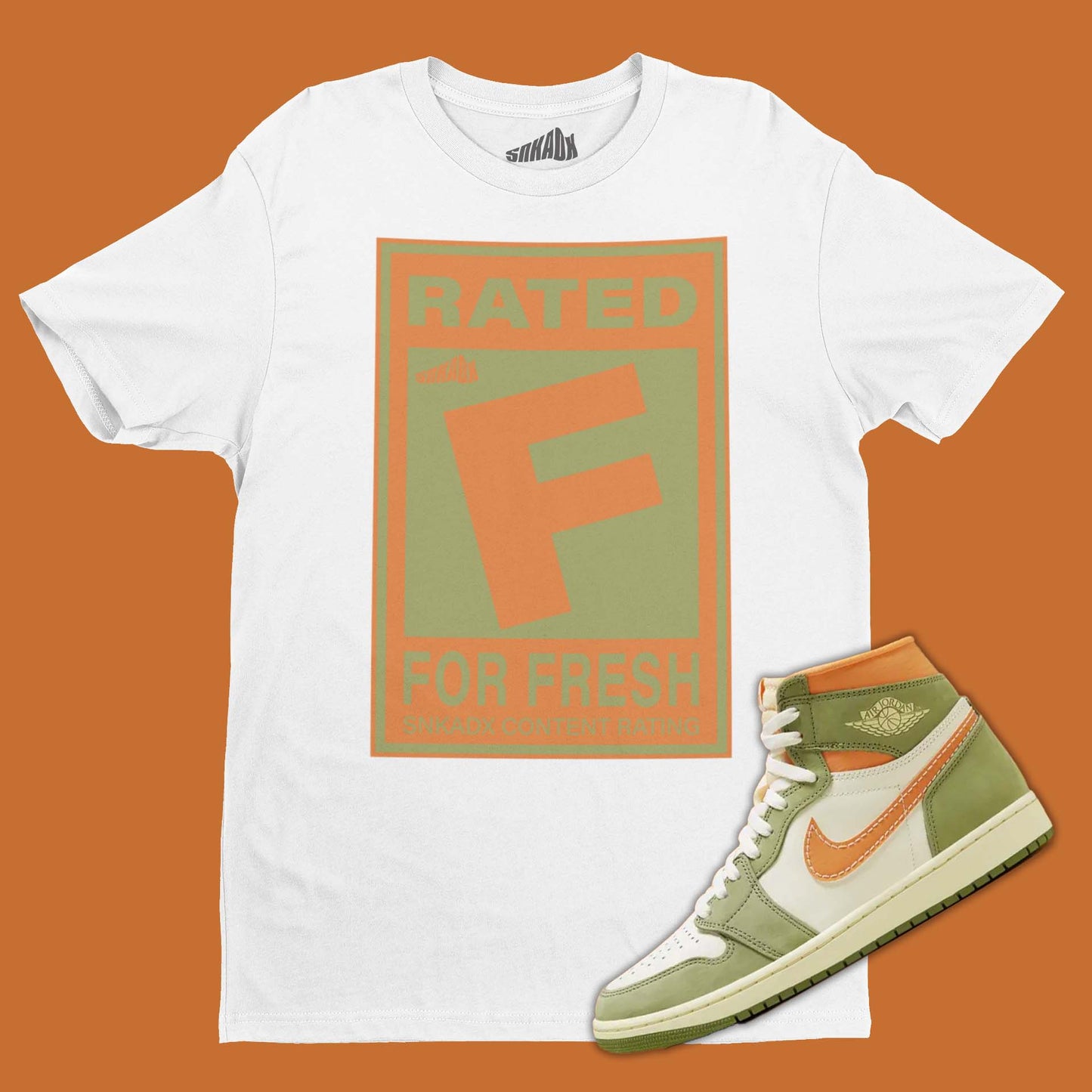 Rated F For Fresh T-Shirt Matching Air Jordan 1 High OG Celadon