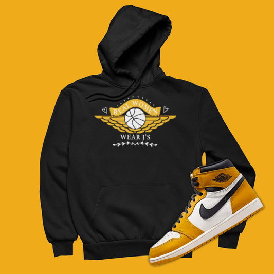 Real Women Wear J's Hoodie To Match Air Jordan 1 Yellow Ochre