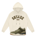 SNKADX Arch Heavyweight Fleece Hoodie Matching Air Jordan 3 "Family Affair" Medium Olive (Cream)