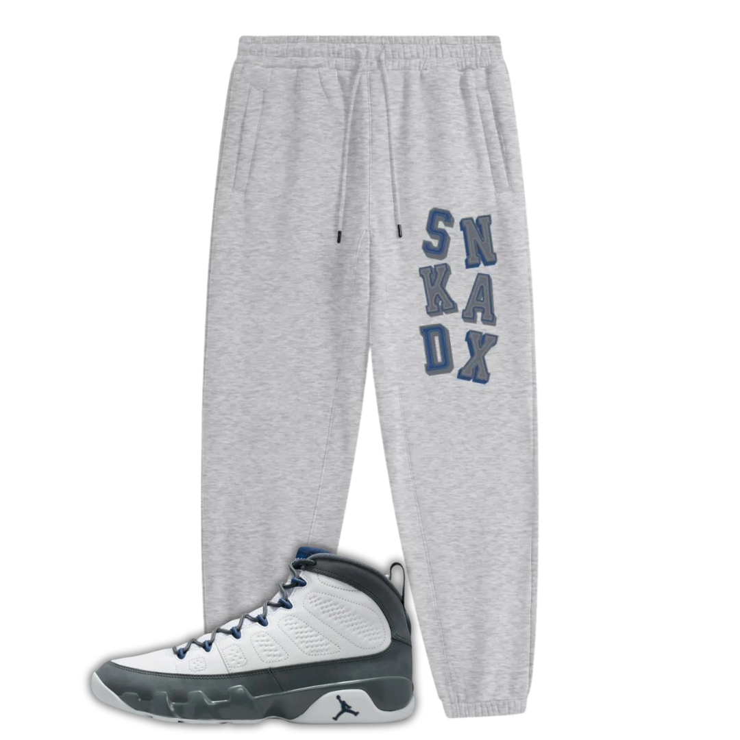 SNKADX Arch Heavyweight Fleece Joggers Matching Air Jordan 9 Flint Grey