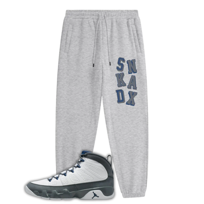 SNKADX Arch Heavyweight Fleece Joggers Matching Air Jordan 9 Flint Grey