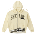 SNKADX Medium Olive Premium Drop-Shoulder Zip Up Hoodie Matching Jordan 1 Medium Olive