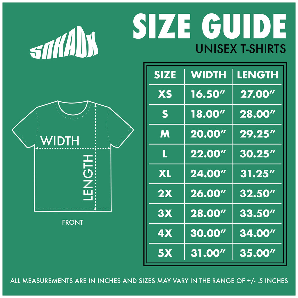 size chart for sneaker matching t-shirts