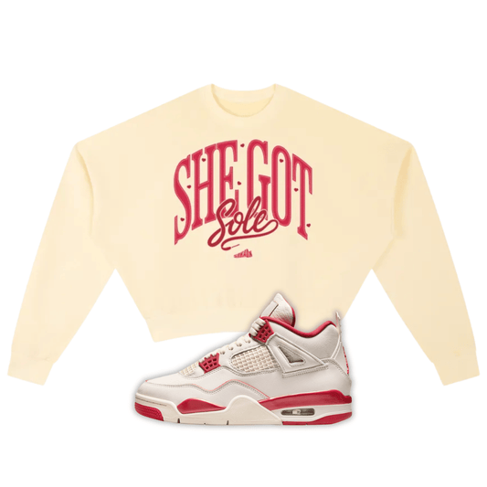 She Got Sole Vintage Washed Cropped Sweatshirt Matching Air Jordan 4 Valentine’s Day