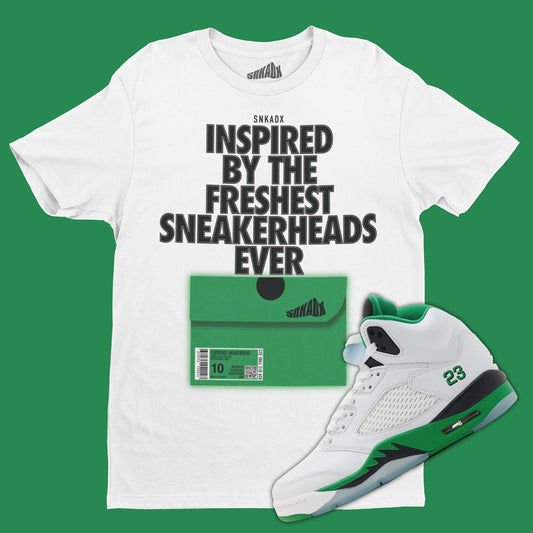 Shoe Box T-Shirt Matching Air Jordan 5 Lucky Green
