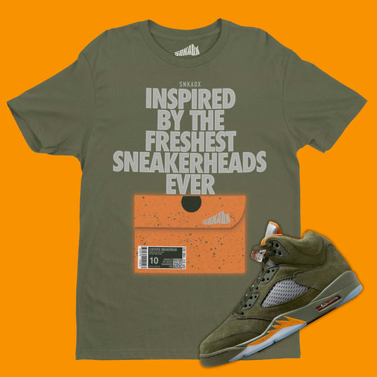 Shoe Box T-Shirt Matching Air Jordan 5 Olive