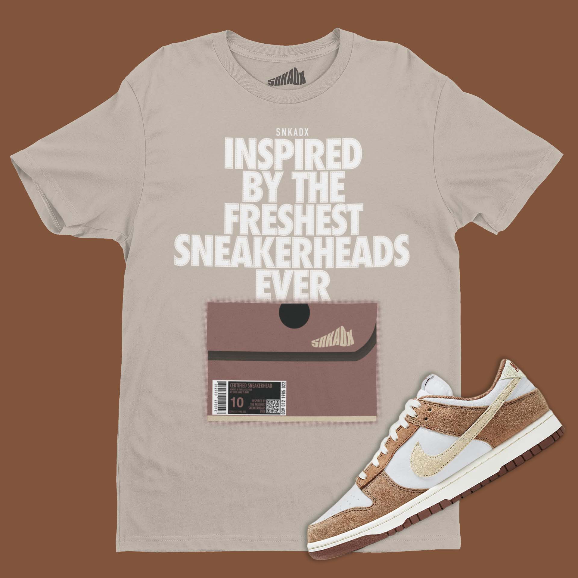 Shoe Box T-Shirt Matching Dunk Low Medium Curry