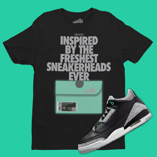 Shoe Box T-Shirt Matching Air Jordan 3 Green Glow