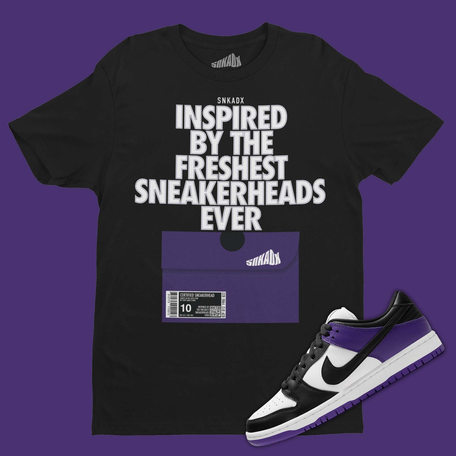 Shoe Box T-Shirt Matching Dunk Low Court Purple