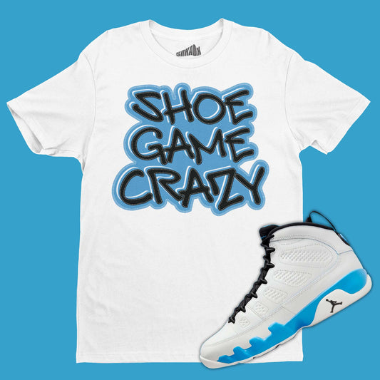 Shoe Game Crazy T-Shirt Matching Air Jordan Green 9 Powder Blue