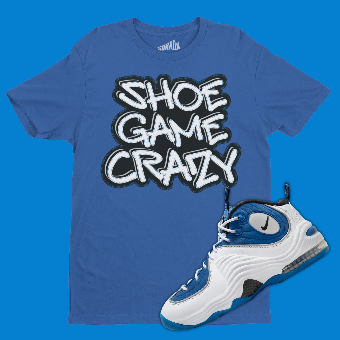 Shoe Game Crazy T-Shirt Matching Air Penny 2 Atlantic Blue
