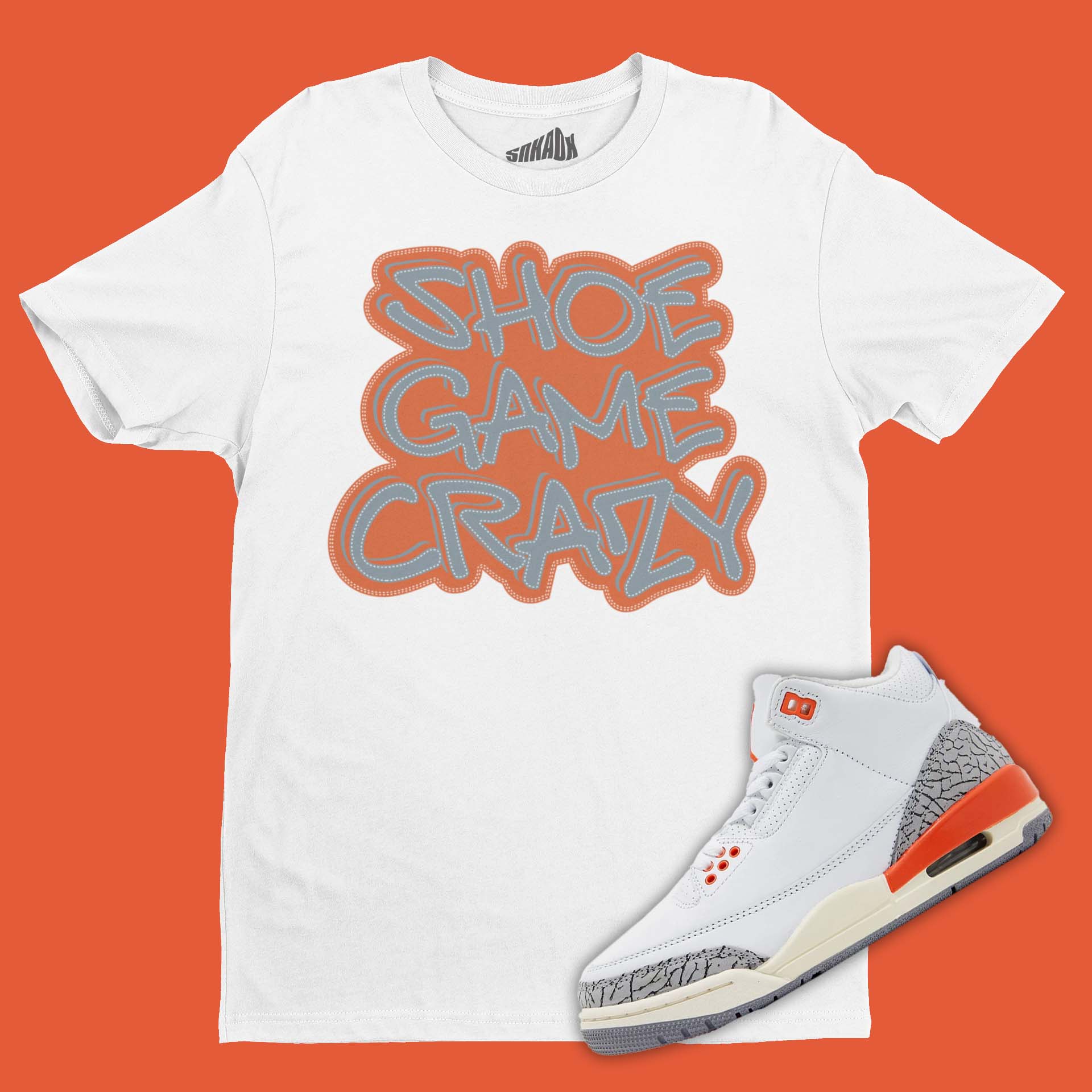 Shoe Game Crazy T-Shirt Matching Air Jordan 3 Georgia Peach