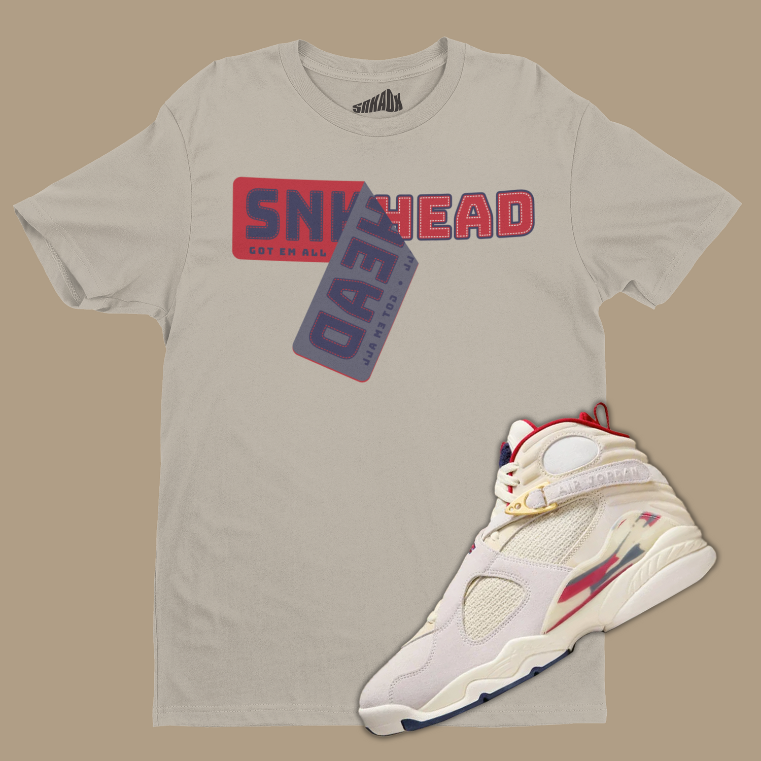 Sneakerhead Sticker T-Shirt Matching SoleFly x Air Jordan 8 Mi Casa Es Su Casa
