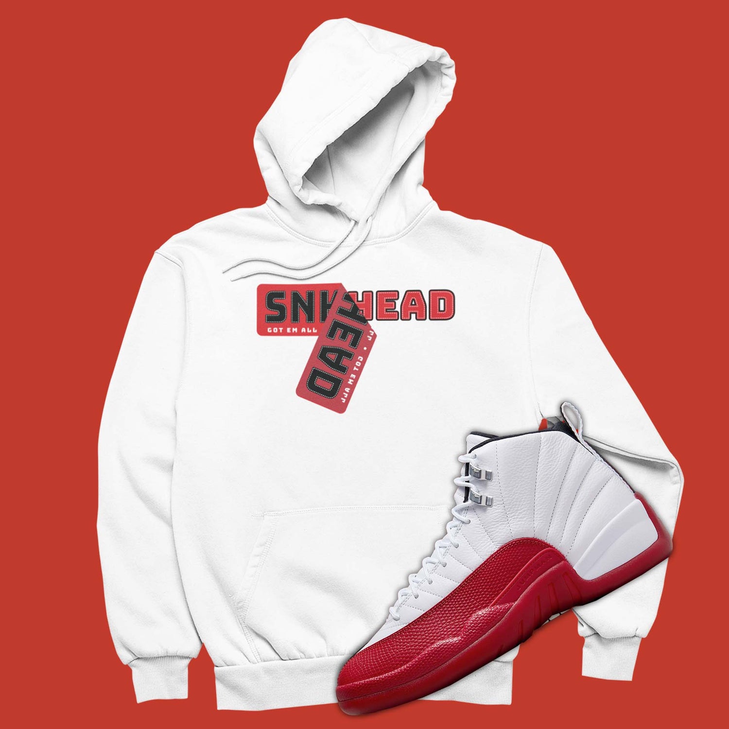 This sneaker match hoodie is the perfect sweatshirt to match your Air Jordan 12 Cherry