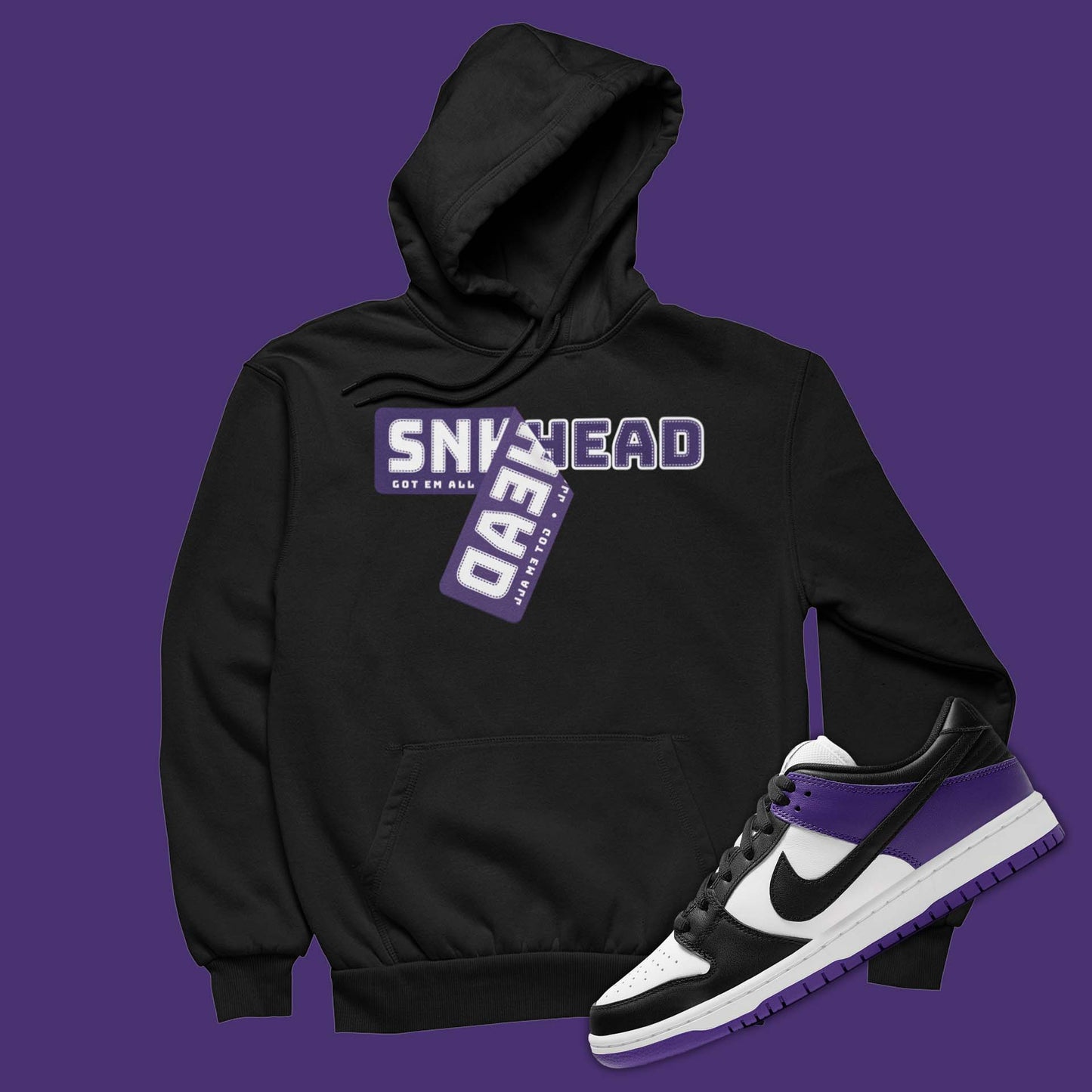 Sneakerhead Hoodie To Match Dunk Low Court Purple