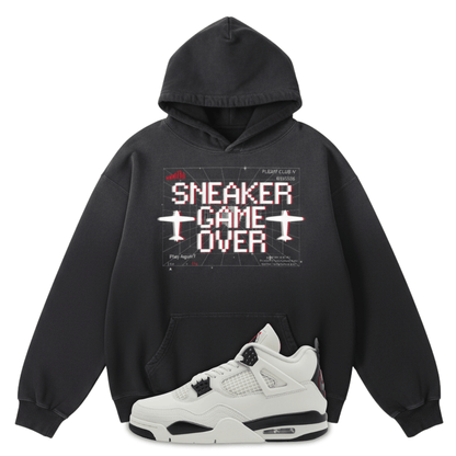 Sneaker Game Over Heavyweight Sunfade Oversized Hoodie Matching Jordan 4 Flight Club