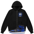 Sneaker Royalty Fleece Full Zip Hoodie Matching Air Jordan 1 High OG Royal