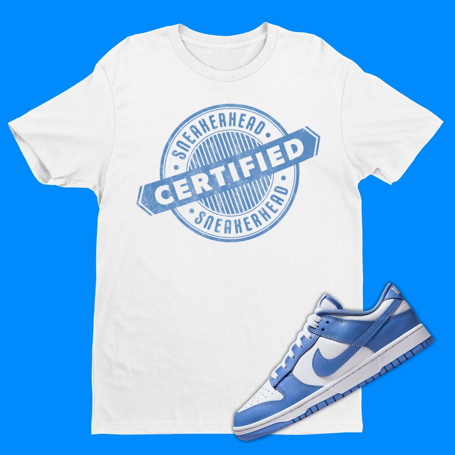 Certified Sneakerhead Nike Dunk Polar Blue Matching T-Shirt from SNKADX