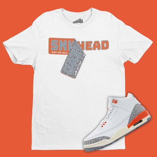 Sneakerhead Sticker T-Shirt Matching Air Jordan 3 Georgia Peach