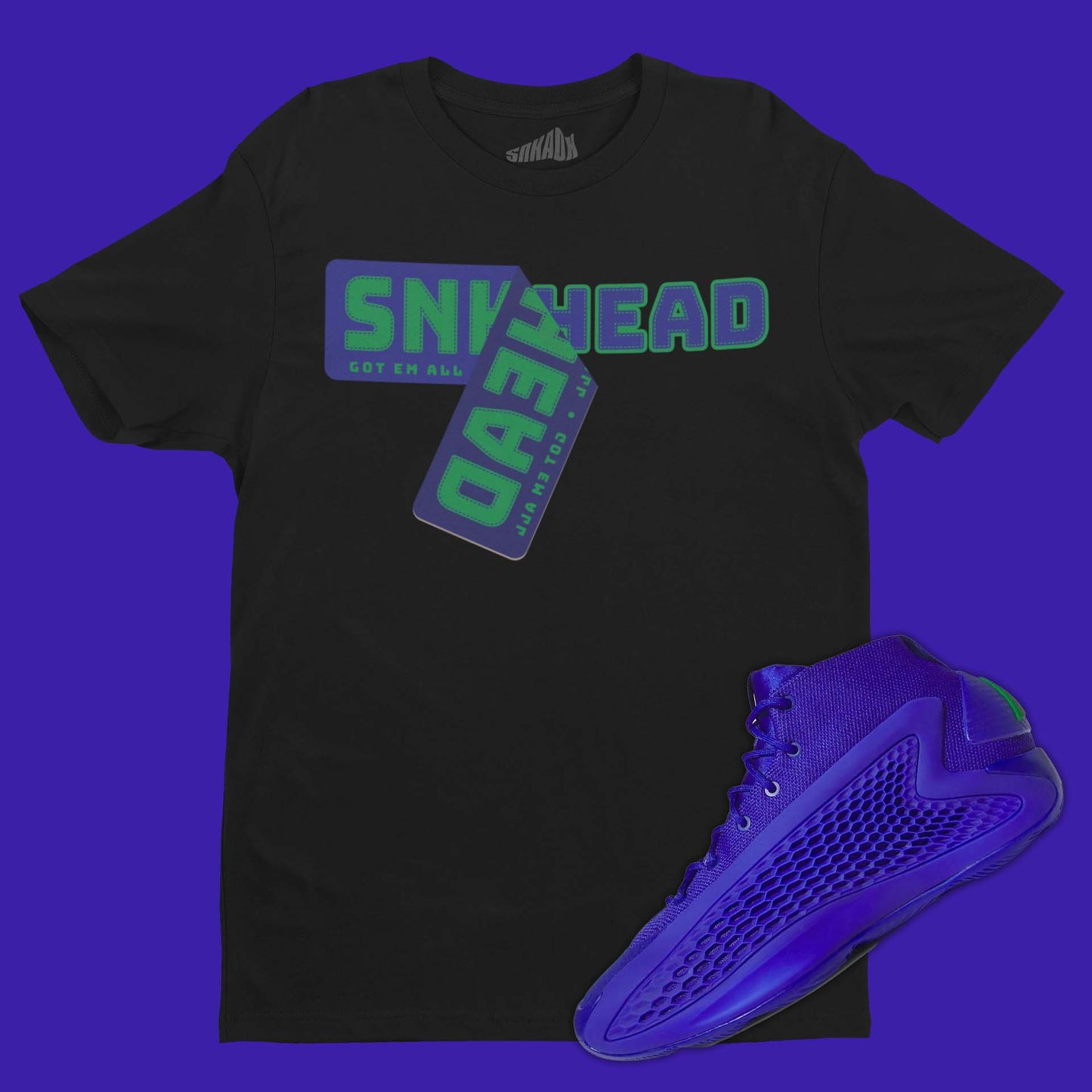 Sneakerhead Sticker T-Shirt Matching AE1 Velocity Blue