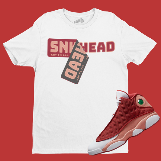 Sneakerhead Sticker T-Shirt Matching Air Jordan 13 Dune Red