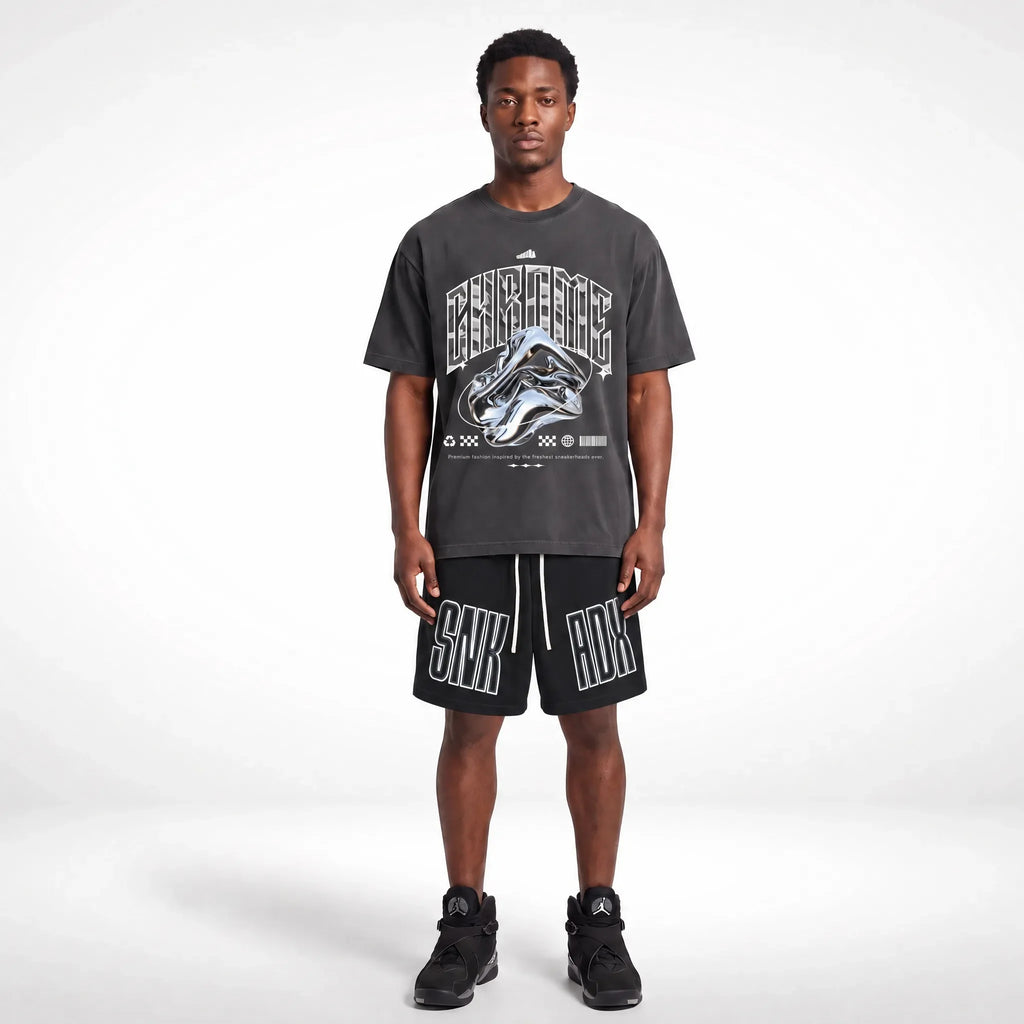 Chrome 8 Vintage Washed Oversized Cotton T-Shirt Matching Jordan 8 Chrome