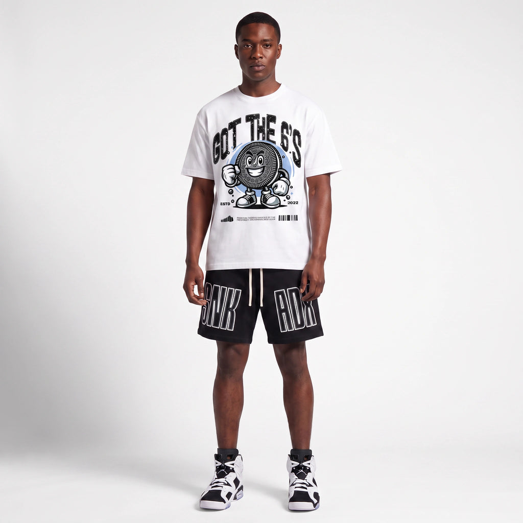 SNKADX Signature Premium Cotton Shorts Matching Air Jordan 6 Oreo