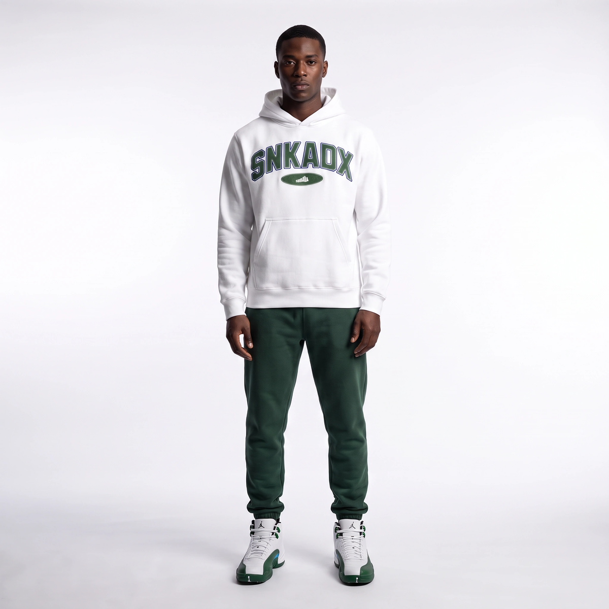 SNKADX Arch Heavyweight Drop-Shoulder Hoodie Matching Jordan 12 Bucks