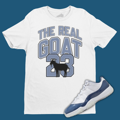 FledermausShops Jordan 11 Low Diffused Blue Air Jordan 1 colab this week The Real GOAT Tee Matching
