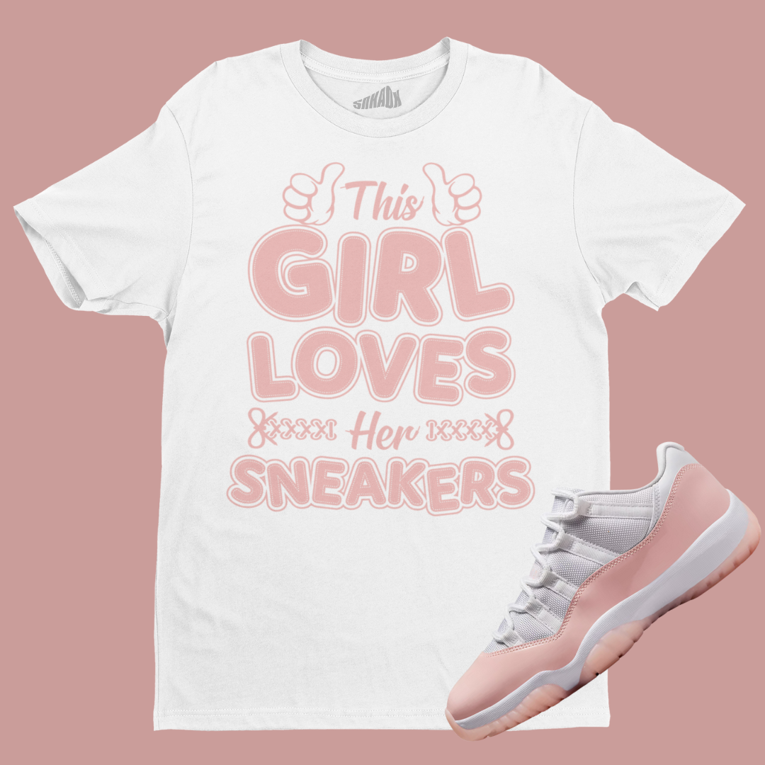 This Girl Loves Her Sneakers T-Shirt Matching Air Jordan 11 Low Legend Pink