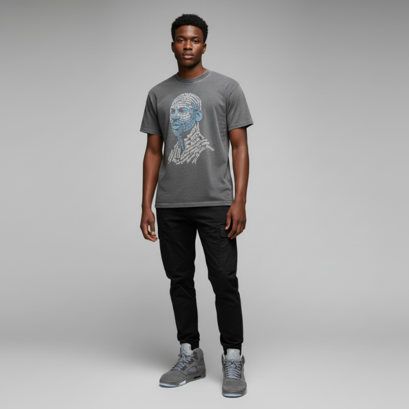 Jordan Stats Vintage Washed Oversized Cotton T-Shirt Matching Jordan 5 Wolf Grey