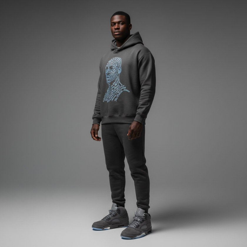 Jordan Stats Premium Fleeced Boxy Hoodie Matching Jordan 5 Wolf Grey