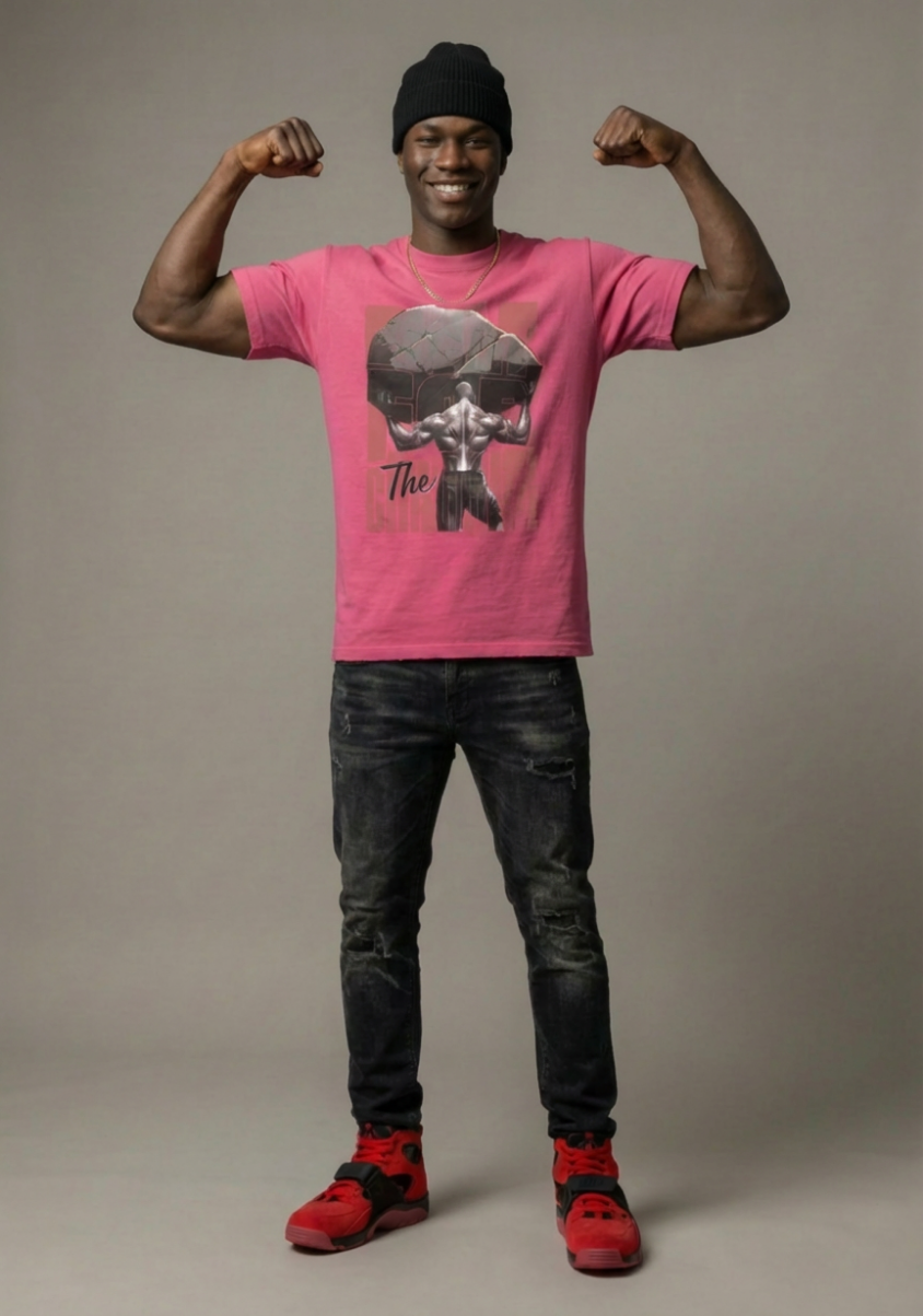 Built For The Challenge Sun Fade T-Shirt Matching Air Trainer Huarache Challenge Red