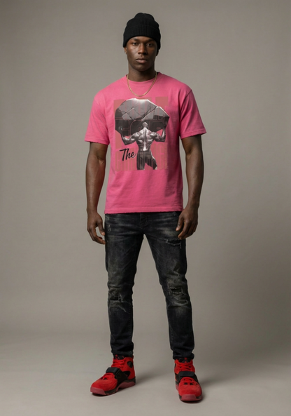 Built For The Challenge Sun Fade T-Shirt Matching Air Trainer Huarache Challenge Red