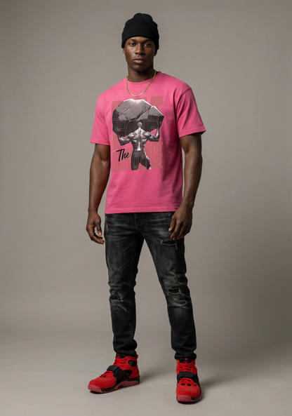 Built For The Challenge Sun Fade T-Shirt Matching Air Trainer Huarache Challenge Red