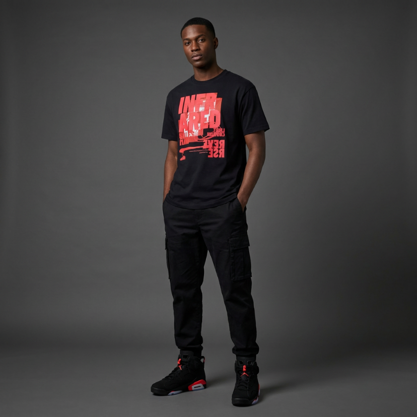 Infrared 6 Oversized Premium T-Shirt Matching Air Jordan 6 Reverse Infrared Salesman