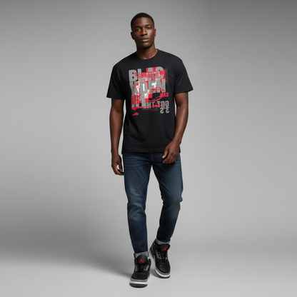 Black Denim 3 Oversized Premium T-Shirt Matching Air Jordan 3 Black Denim