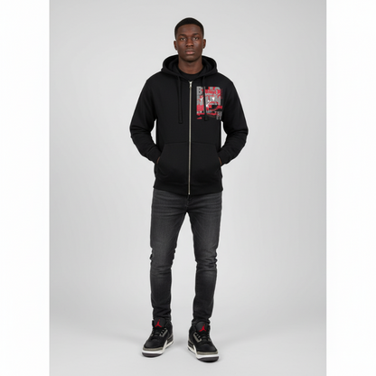 Black Denim 3 Premium Drop-Shoulder Zip Up Hoodie Air Jordan 3 Black Denim