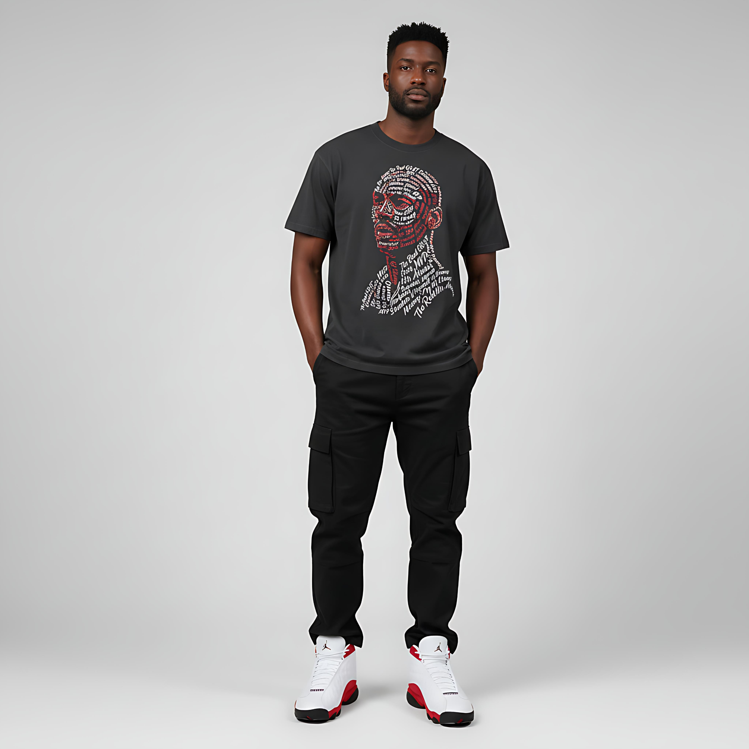Jordan Stats Vintage Washed Oversized Cotton T-Shirt Matching Jordan 13 Chicago