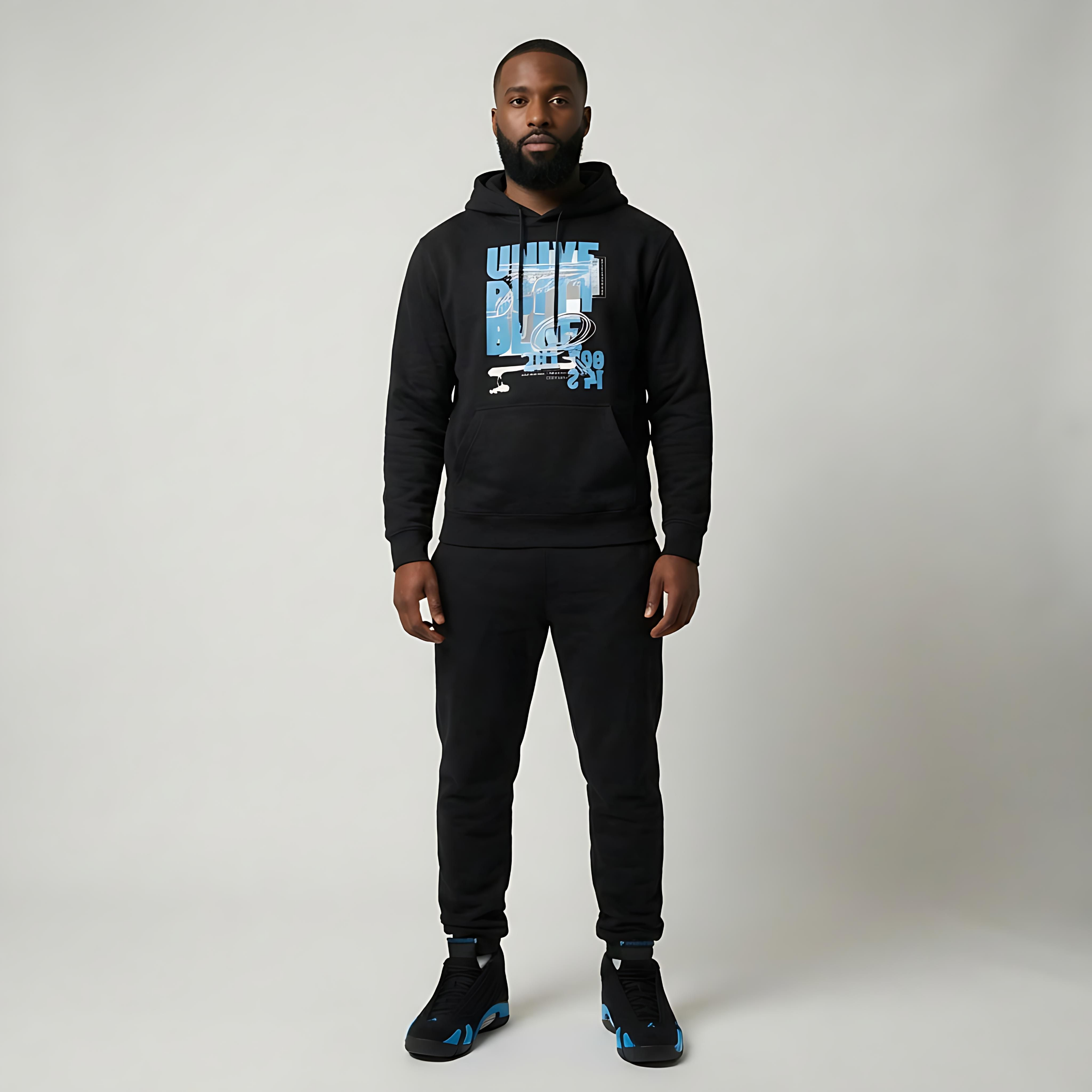 University Blue Sneakers Heavyweight Hoodie Matching Jordan 14 University Blue