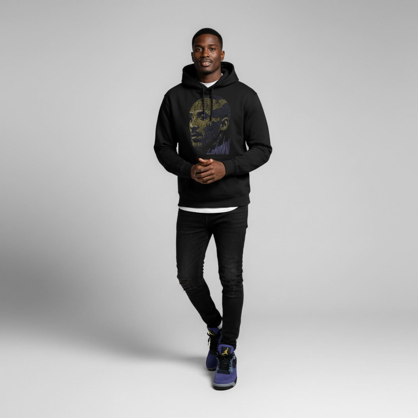 Black Mamba Heavyweight Hoodie Matching Jordan 4 Lakeshow